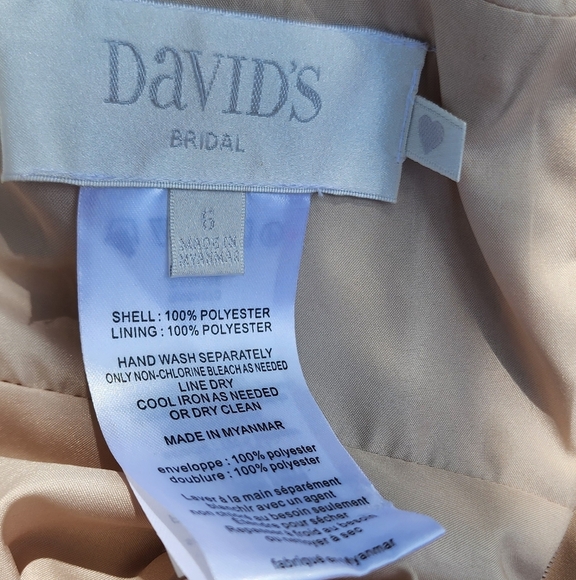 David's Bridal Cream Prom Dress with Bolero - Picture 7 of 13